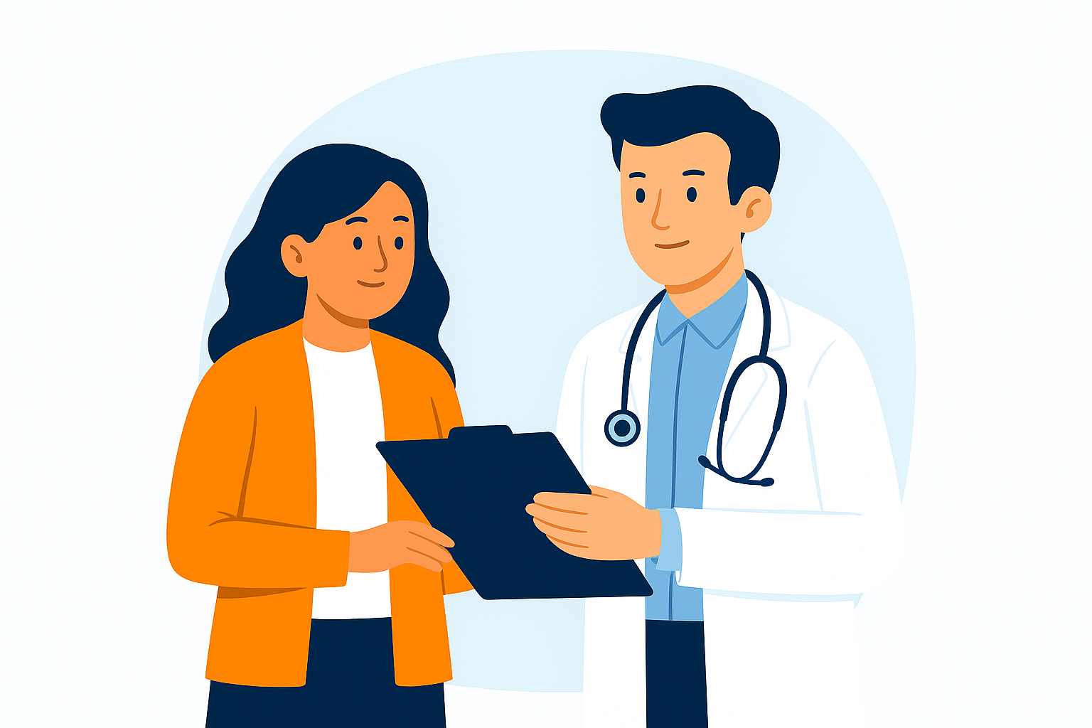 Ilustrasi Dokter dan Remaja